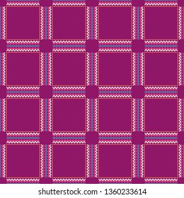 Art seamless pattern. Color - dark red, yellow, blue. Simple design. Vector geometric background. Can be used for social media, posters, email, print, ads designs.