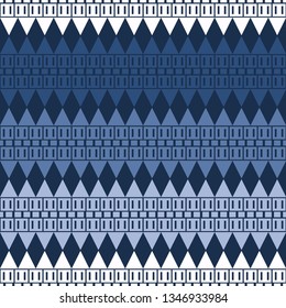 Art seamless pattern. Color - gray, blue, white. Ethnic print. Boho. Traditional ornament. Folk motif. Can be used for social media, posters, email, print, ads designs.