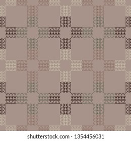Art seamless pattern. Color - gray, brown. Simple design. Vector geometric background. Can be used for social media, posters, email, print, ads designs.