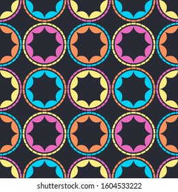 Art seamless pattern. Decorative flowers. Vector geometric background. Can be used for social media, posters, email, print, ads designs.