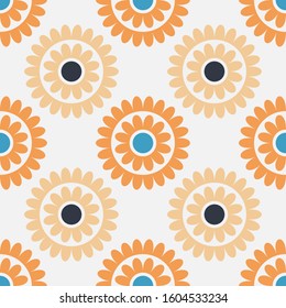 Art seamless pattern. Decorative flowers. Vector geometric background. Can be used for social media, posters, email, print, ads designs.