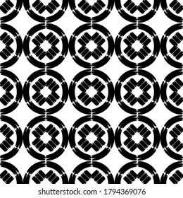 Art seamless pattern. Ethnic black and white design. Folk motif. Vector geometric background. Can be used for social media, posters, email, print, ads designs.