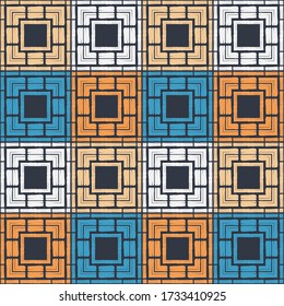 Art seamless pattern. Ethnic design. Folk motif. Vector geometric background. Can be used for social media, posters, email, print, ads designs.
