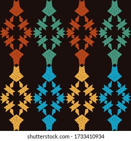 Art seamless pattern. Ethnic design. Folk motif. Vector geometric background. Can be used for social media, posters, email, print, ads designs.