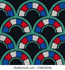 El arte es un patrón impecable. Diseño étnico. Motivo popular. Fondo geométrico vectorial. Se puede usar para medios sociales, afiches, correo electrónico, impresos, diseños de anuncios.
