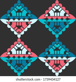 Art seamless pattern. Ethnic design. Folk motif. Vector geometric background. Can be used for social media, posters, email, print, ads designs.