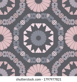 Art seamless pattern. Ethnic design. Folk motif. Vector geometric background. Can be used for social media, posters, email, print, ads designs.