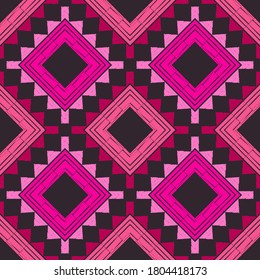 Art seamless pattern. Ethnic design. Folk motif. Vector geometric background. Can be used for social media, posters, email, print, ads designs.