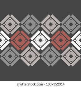 Art seamless pattern. Ethnic design. Folk motif. Vector geometric background. Can be used for social media, posters, email, print, ads designs.