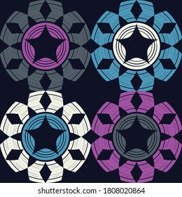 El arte es un patrón impecable. Diseño étnico. Motivo popular. Fondo geométrico vectorial. Se puede usar para medios sociales, afiches, correo electrónico, impresos, diseños de anuncios.