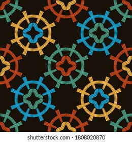 Art seamless pattern. Ethnic design. Folk motif. Vector geometric background. Can be used for social media, posters, email, print, ads designs.