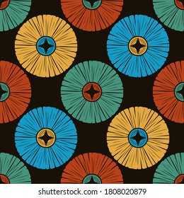 Art seamless pattern. Ethnic design. Folk motif. Vector geometric background. Can be used for social media, posters, email, print, ads designs.