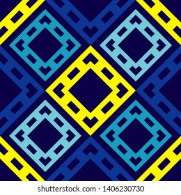 Art seamless pattern. Ethnic figures. Multicolored. Simple design. Vector geometric background. Can be used for social media, posters, email, print, ads designs.