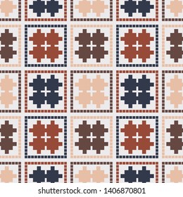 Art seamless pattern. Ethnic figures. Multicolored. Simple design. Vector geometric background. Can be used for social media, posters, email, print, ads designs.