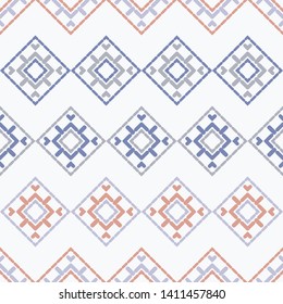 Art seamless pattern. Ethnic figures. Multicolored. Simple design. Vector geometric background. Can be used for social media, posters, email, print, ads designs.