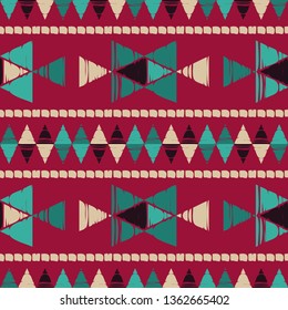 Art seamless pattern. Ethnic print. Boho. Traditional ornament. Folk motif. Vector geometric background.Can be used for social media, posters, email, print, ads designs.