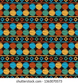 Art seamless pattern. Ethnic print. Boho. Traditional ornament. Folk motif. Vector geometric background. Can be used for social media, posters, email, print, ads designs.