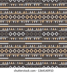 Art seamless pattern. Ethnic print. Boho. Traditional ornament. Folk motif. Vector geometric background. Can be used for social media, posters, email, print, ads designs.