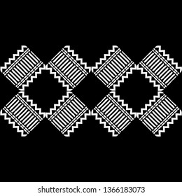 Art seamless pattern. Ethnic print. Color - black and white. Boho. Traditional ornament. Folk motif. Vector geometric background. Can be used for social media, posters, email, print, ads designs.