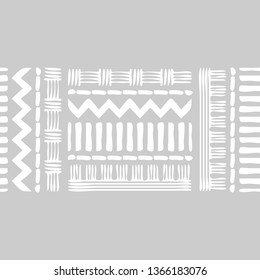 Art seamless pattern. Ethnic print. Color - black and white. Boho. Traditional ornament. Folk motif. Vector geometric background. Can be used for social media, posters, email, print, ads designs.