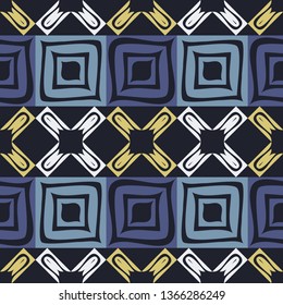 Art seamless pattern. Ethnic print. Multicolored. Boho. Traditional ornament. Folk motif. Vector geometric background. Can be used for social media, posters, email, print, ads designs.
