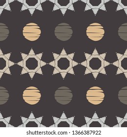 Art seamless pattern. Ethnic print. Multicolored. Boho. Traditional ornament. Folk motif. Vector geometric background. Can be used for social media, posters, email, print, ads designs.