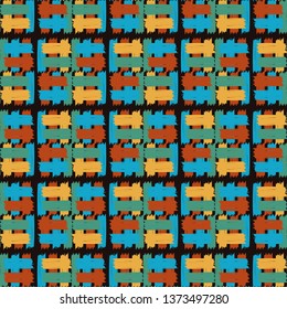 Art seamless pattern. Ethnic print. Multicolored. Boho. Traditional ornament. Folk motif. Vector geometric background. Can be used for social media, posters, email, print, ads designs.
