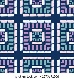 Art seamless pattern. Ethnic print. Multicolored. Boho. Traditional ornament. Folk motif. Vector geometric background. Can be used for social media, posters, email, print, ads designs.