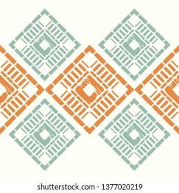 Art seamless pattern. Ethnic print. Multicolored. Boho. Traditional ornament. Folk motif. Vector geometric background. Can be used for social media, posters, email, print, ads designs.
