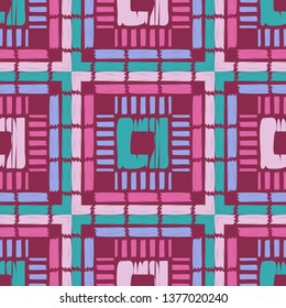 Art seamless pattern. Ethnic print. Multicolored. Boho. Traditional ornament. Folk motif. Vector geometric background. Can be used for social media, posters, email, print, ads designs.