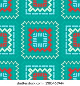 Art seamless pattern. Ethnic print. Multicolored. Boho. Traditional ornament. Folk motif. Vector geometric background. Can be used for social media, posters, email, print, ads designs.