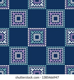 Art seamless pattern. Ethnic print. Multicolored. Boho. Traditional ornament. Folk motif. Vector geometric background. Can be used for social media, posters, email, print, ads designs.