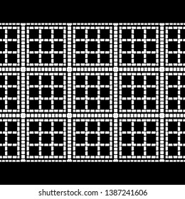 Art seamless pattern. Ethnic print. Color - black and white. Boho. Traditional ornament. Folk motif. Vector geometric background. Can be used for social media, posters, email, print, ads designs.