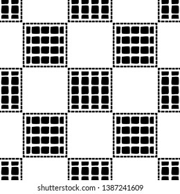 Art seamless pattern. Ethnic print. Color - black and white. Boho. Traditional ornament. Folk motif. Vector geometric background. Can be used for social media, posters, email, print, ads designs.