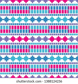 Art seamless pattern. Ethnic print. Multicolored. Boho. Traditional ornament. Folk motif. Vector geometric background. Can be used for social media, posters, email, print, ads designs.