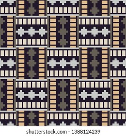 Art seamless pattern. Ethnic print. Multicolored. Boho. Traditional ornament. Folk motif. Vector geometric background. Can be used for social media, posters, email, print, ads designs.