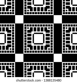 Art seamless pattern. Ethnic print. Color - black and white. Boho. Traditional ornament. Folk motif. Vector geometric background. Can be used for social media, posters, email, print, ads designs.
