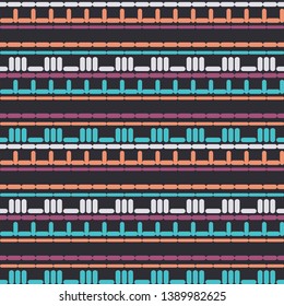 Art seamless pattern. Ethnic print. Multicolored. Boho. Traditional ornament. Folk motif. Vector geometric background. Can be used for social media, posters, email, print, ads designs.