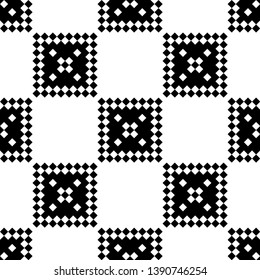 Art seamless pattern. Ethnic print. Color - black and white. Boho. Traditional ornament. Folk motif. Vector geometric background. Can be used for social media, posters, email, print, ads designs.