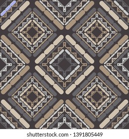 Art seamless pattern. Ethnic print. Multicolored. Boho. Traditional ornament. Folk motif. Vector geometric background. Can be used for social media, posters, email, print, ads designs.