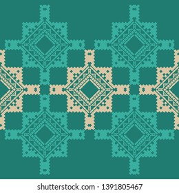 Art seamless pattern. Ethnic print. Multicolored. Boho. Traditional ornament. Folk motif. Vector geometric background. Can be used for social media, posters, email, print, ads designs.