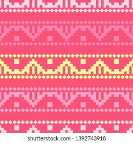 Art seamless pattern. Ethnic print. Multicolored. Boho. Traditional ornament. Folk motif. Vector geometric background. Can be used for social media, posters, email, print, ads designs.