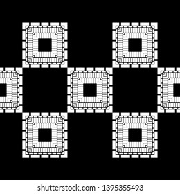 Art seamless pattern. Ethnic print. Color - black and white. Boho. Traditional ornament. Folk motif. Vector geometric background. Can be used for social media, posters, email, print, ads designs.