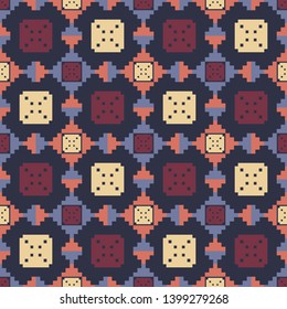 Art seamless pattern. Ethnic print. Multicolored. Boho. Traditional ornament. Folk motif. Vector geometric background. Can be used for social media, posters, email, print, ads designs.