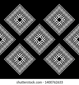 Art seamless pattern. Ethnic print. Color - black and white. Boho. Traditional ornament. Folk motif. Vector geometric background. Can be used for social media, posters, email, print, ads designs.