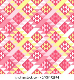 Art seamless pattern. Ethnic print. Multicolored. Boho. Traditional ornament. Folk motif. Vector geometric background. Can be used for social media, posters, email, print, ads designs.