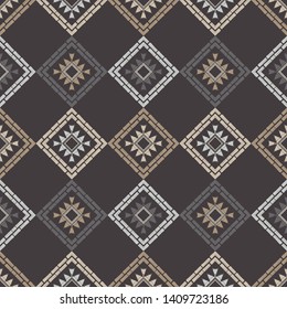 Art seamless pattern. Ethnic print. Multicolored. Boho. Traditional ornament. Folk motif. Vector geometric background. Can be used for social media, posters, email, print, ads designs.