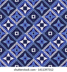 Art seamless pattern. Ethnic print. Multicolored. Boho. Traditional ornament. Folk motif. Vector geometric background. Can be used for social media, posters, email, print, ads designs.