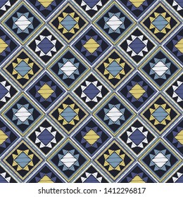 Art seamless pattern. Ethnic print. Multicolored. Boho. Traditional ornament. Folk motif. Vector geometric background. Can be used for social media, posters, email, print, ads designs.