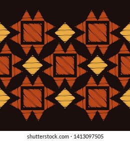 Art seamless pattern. Ethnic print. Multicolored. Boho. Traditional ornament. Folk motif. Vector geometric background. Can be used for social media, posters, email, print, ads designs.